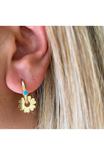 simurg jewellery Firuze Taşlı Gümüş Göçmen Küpe