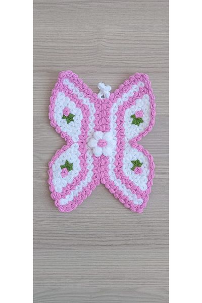 WIB TASARIM Hand Knitted Pink Butterfly 3-Piece Fiber Set