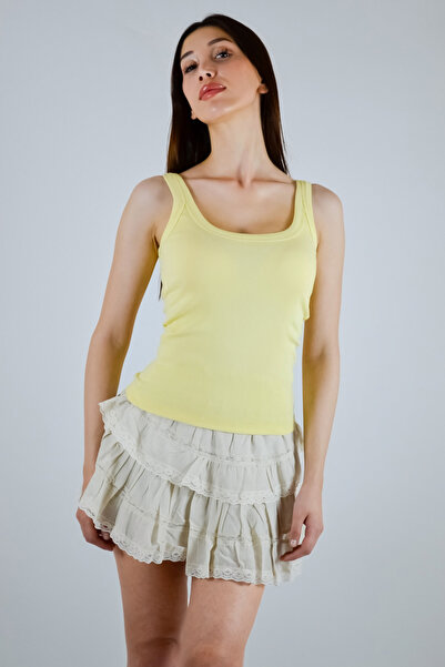 Qu Style Slim Fit Square Neck Ribbed Camisole Undershirt