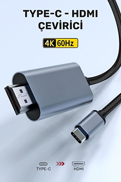 CONOCER MacBook, iPad, iPhone 15-16 Type-C to HDMI 4K Ultra FHD 2M Görüntü Ak...