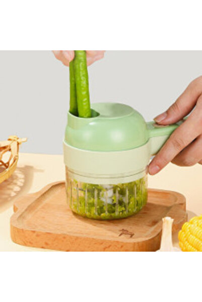 MACVI Macvi® electric chopper green, multifunctional, ideal for vegetables, meat and fruit, 300W