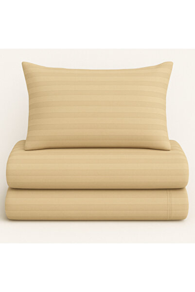 Pazar Home Bedding 4-piece striped cotton double bed sheet, 170*230 cm, single - Bazaar Home Brera, with fixed filling.