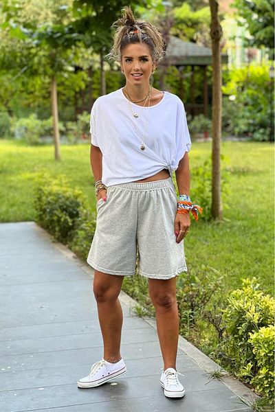 Nevin Kaya Moda Gray Single Shorts