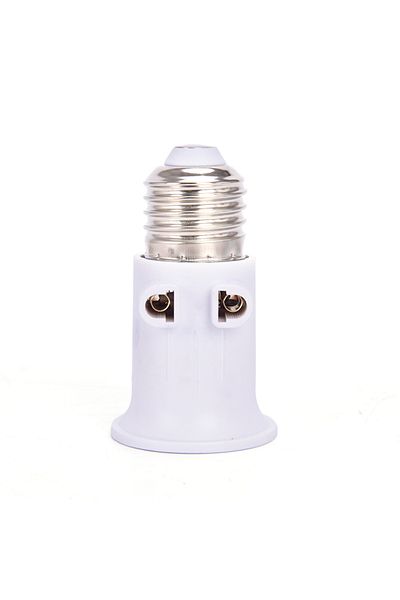 HUXUAN White Pbt Fireproof E27 Bulb Adapter Lamp Holder Base Socket Conversion With Eu Plug