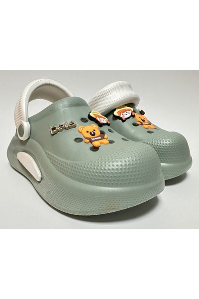 AkınalBella Ji̇bbi̇tz Detailed Double Anatomic Thick Sole Eva Nurse, Doctor, Office, Work, Home and Street Sandals Slippers