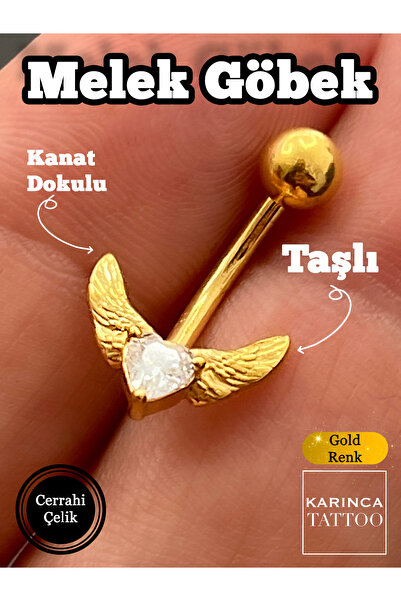 Karınca Piercing Melek Taşlı Göbek Piercing