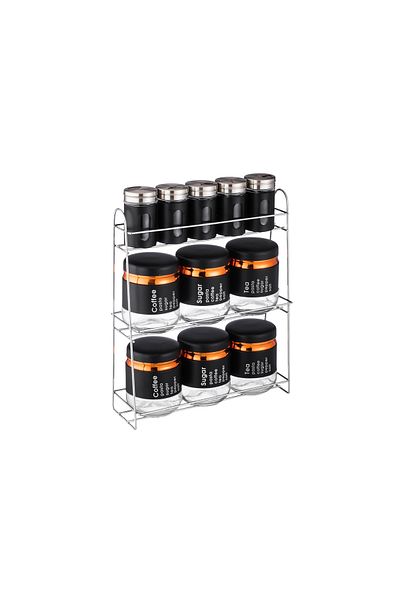 ABAREEK 11-piece stainless steel glass spice box set