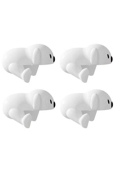 zola Set of 4 corner protectors, white puppy pattern, made of silicone, 4.2x3.8 cm, white