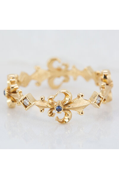 Abgar Özasi Mücevherat 0,04 ct Pırlanta Taşlı Altın Vintage Alyans Modelleri