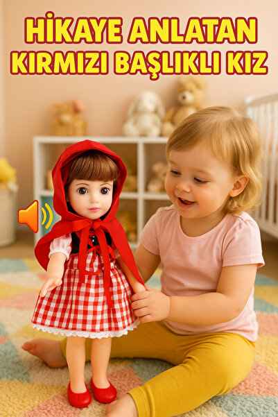 Sever Sesli Masal Anlatan Kırmızı Başlıklı Kız Oyuncak Bebek - 6 Dakika Hikay...