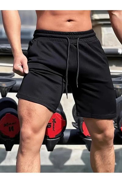 SURMARİ Άνετο Unisex χτενισμένο βαμβακερό αθλητικό σορτς