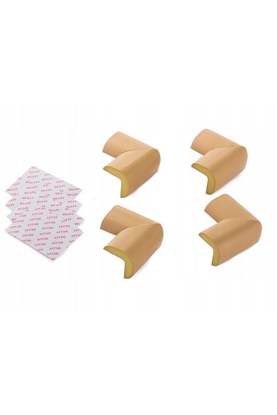 zola Set of 4 foam corner protectors, 5x5x3 cm, brown