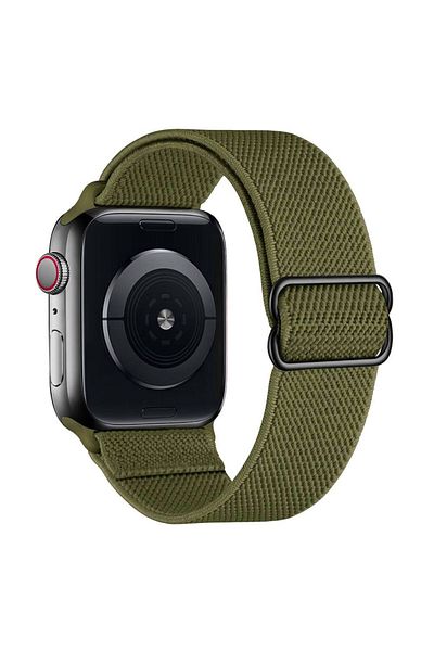 REDz Accessories Elastic Strap, Compatible with Apple Watch, Adjustable, Army - 38/40/41 mm