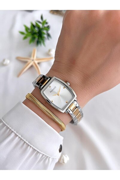 Ferrucci Kadın Kol Saat 30 Mt Suya Dayanıklı Çelik Kordon Kararmaz Renk Atmaz+Bileklik BFC.03329.3