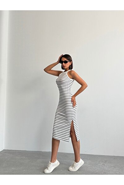 BEJNA Rochie elastică cu dungi pentru damă