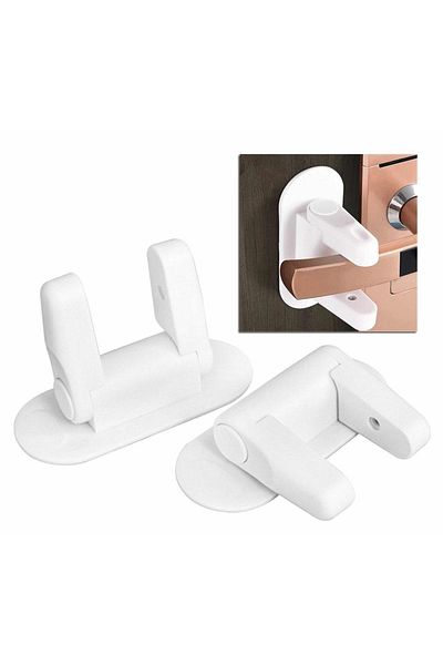 zola White safety, anti-opening, for door handle, plastic, adhesive bonding, 12x5cm, white