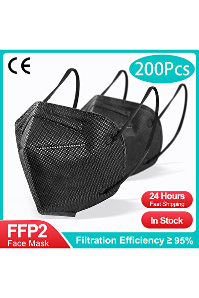 Choice KN95-200 قطعة - أسود 10-200 قطعة كمامة ffp2 سوداء kn95 ماسكاريلا سوداء...