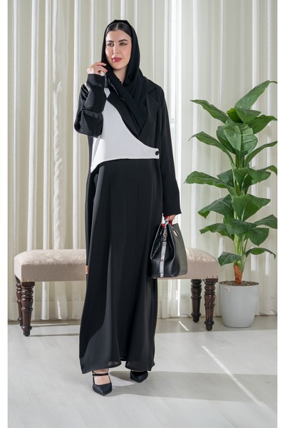 elegant hijab كاب وعباية - أسود