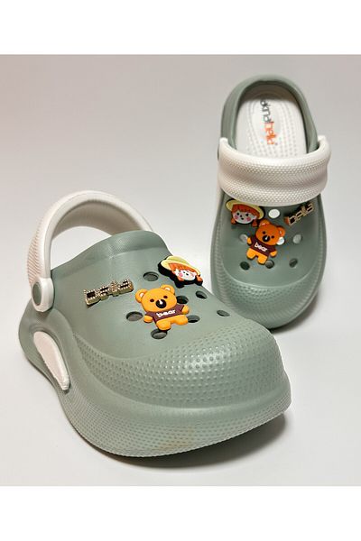 AkınalBella Ji̇bbi̇tz Detailed Double Anatomic Thick Sole Eva Nurse, Doctor, Office, Work, Home and Street Sandals Slippers