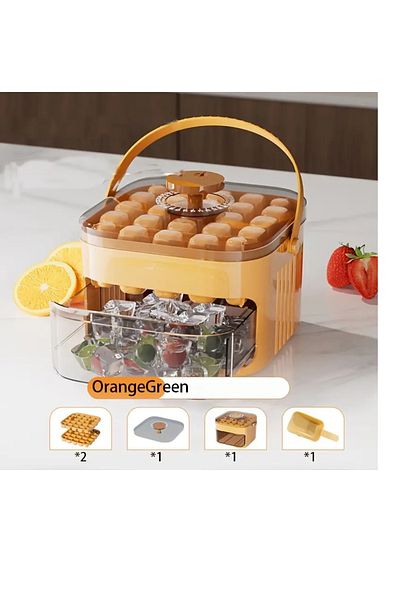 Generic 50-Piece 2-Tier Ice Maker Box,Ice Cube and Candy Making Mold Perfect4Drinks,Bottom Drawer&Scoop