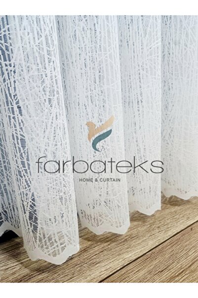 farbateks White Glass Rustic Tulle Curtain Eyelet Curtain Rustic Tulle Curtain