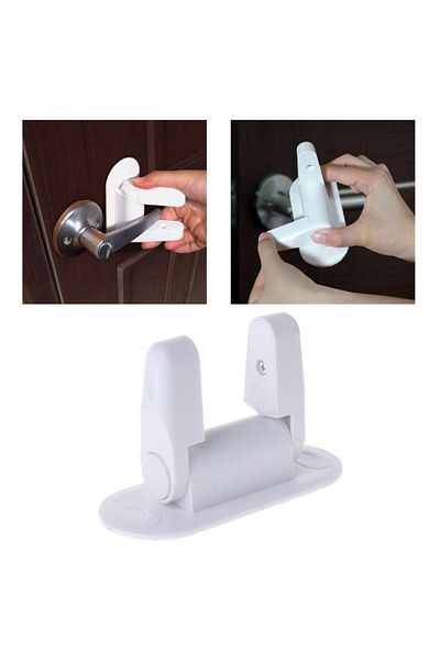 zola Set of 2 anti-opening safety locks, for doors and windows, 12x5x7 cm, white