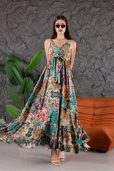 Pulli Collection Φόρεμα με μοτίβο βισκόζης Maxi Belted