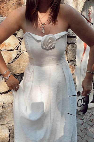 ELVAN TOLON White Strapless Dress