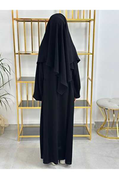 erasra class Kız çocuk tesettür elbise,sufle eşarp takım siyah