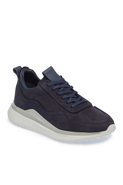 Tergan Lacivert Hakiki Nubuk Deri Erkek Sneaker - E24I1AY56912-C39