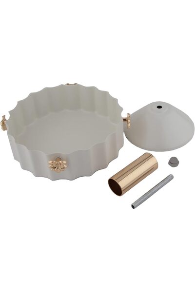 ALSAIF Arabest Round Serving Tray, Colour: White /gold