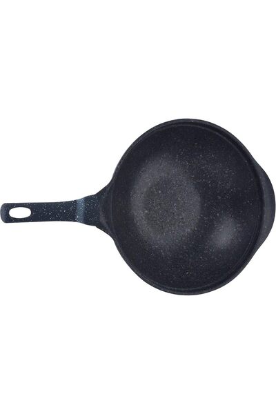 ALSAIF Non-stick Aluminum Frying Pan With Glass Lid By , Size: 32 Cm, Color: Blue Granite