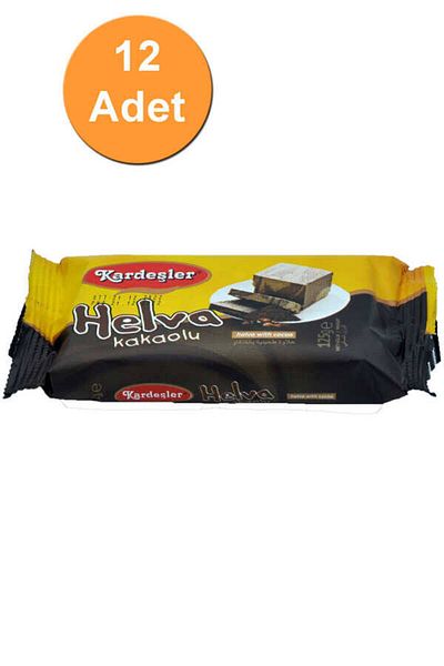 Kardeşler Şekerleme 125g X 12 Pieces Brothers Tahini Halva with Cocoa