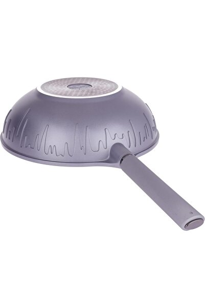 ALSAIF Non-stick Aluminum Frying Pan With Glass Lid By Al Saif - Size: 28 9.5 Cm, Color: Silver