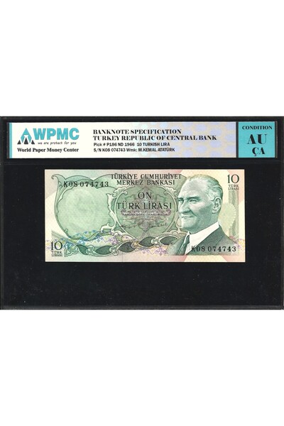 Maya TC. 6.EMİSYON 10 TÜRK LİRASI PICK#186 ND 1966 KOLEKSİYONLUK PARA