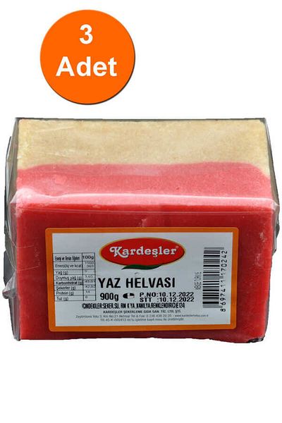 Kardeşler Şekerleme 900 g X 3 Pieces Brothers Summer Halva