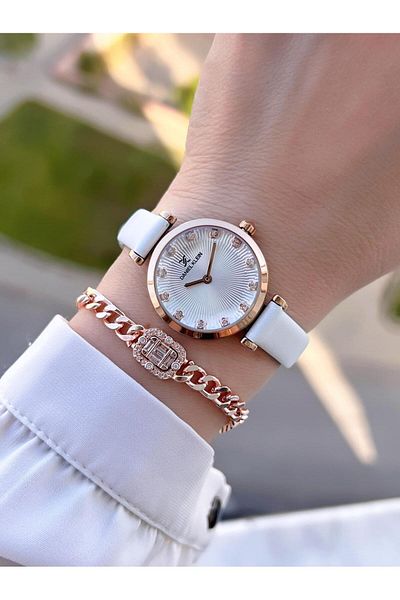 Daniel Klein Retro Vintage Serial Leather Cord Water Resistant Women Wristwatch+Bracelet Bdk.13919.6