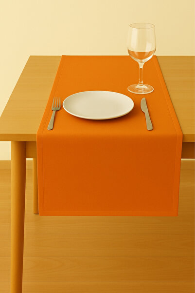 Luvora Home Luna Serisi Kadife Dokulu Dikdörtgen Runner - Turuncu