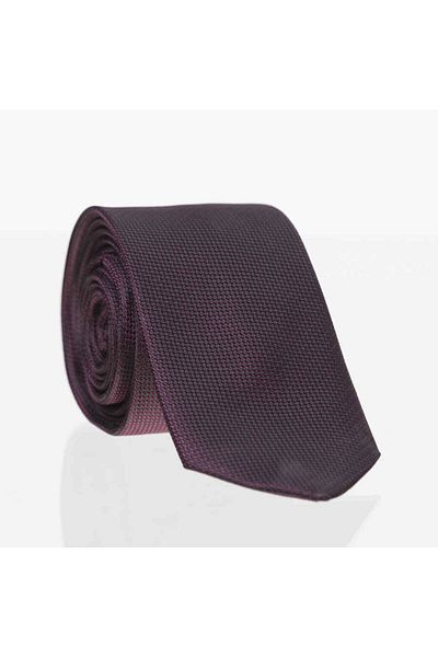 Gaffy Dark Plum Slim Fit Solid Color Woven Tie / DDK-14