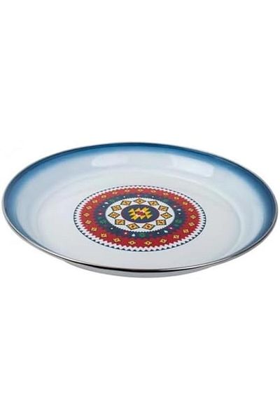 ALSAIF Round Soup Plate With Classic Design From Al Saif, 12 Cm, Blue/white, Stainless Steel