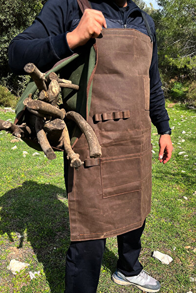 Tantobushcraft Marangoz Önlüğü – Mumlu Kanvas, 3 Cepli, 79x64 Cm, Outdoor & A...