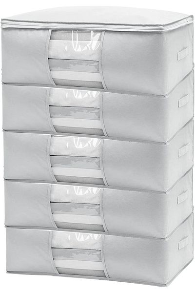 Primo Plus 5 Pack 70x50cm Large Storage Bags, 90L Clothes Storage Organizers Storage Containers Thick Fabric