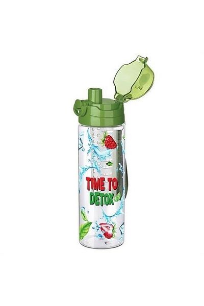 tedaks Easy Portable Detox Sportsman Diet Water Bottle with Lock Self Strainer with Handle Green