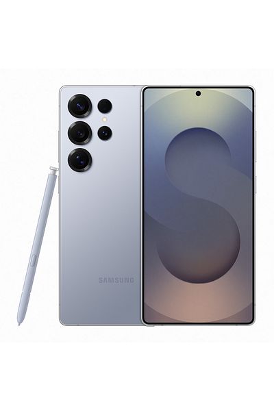 Samsung هاتف ذكي جالاكسي إس 25 ألترا 5G، ذاكرة وصول عشوائي (RAM) سعة 12 جيجابايت، سعة تخزين 256 جيجابايت، لون أزرق تيتانيوم فضي