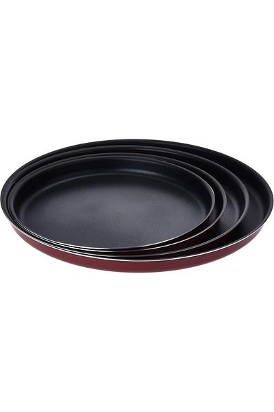 ALSAIF Vetro Pizza Tray Set By Al Saif, 4 Pieces, Non-stick, Sizes 28, 30, 34, 38 Cm, Multi-color, Aluminum