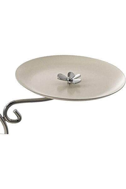 ALSAIF 3-tier Dessert Stand By , White/chrome, Round