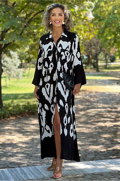 Nevin Kaya Moda فستان قميص أسود بنمط أليس
