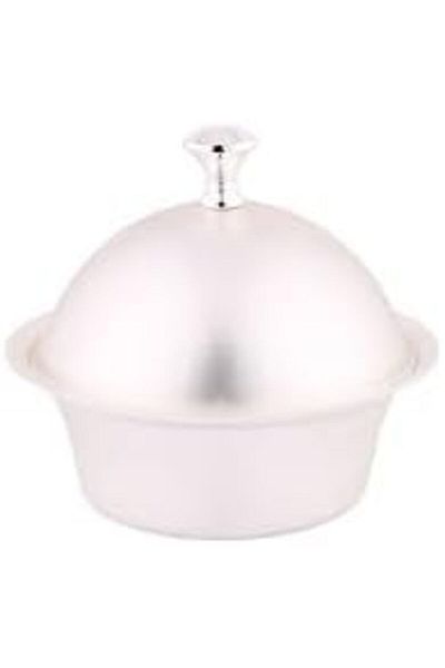 ALSAIF Round Metal Date Bowl by ALSAIF, Small Size, Matte Silver