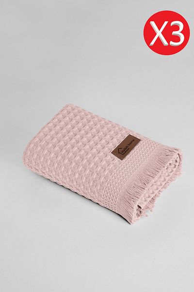 Stylish Home X3-PROSOP BUMBAC WAFLE - 70 x 140 ROZ PUDRA