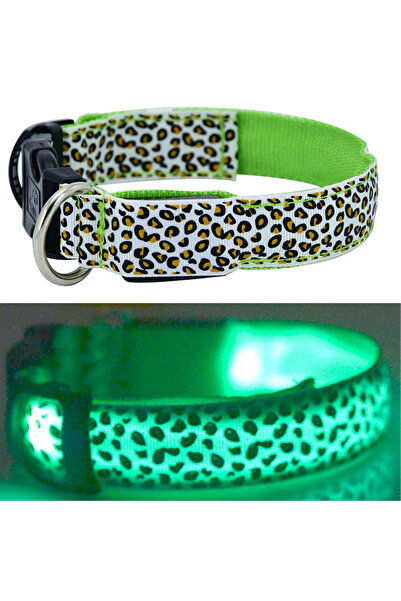 zola Κολάρο σκύλου/γάτας, με LED, μέγεθος M, λευκό/πράσινο